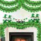 33 Ft St. Patrick's Day Tinsel Garland Decorations Green Gold Shamrock Garland Clover Metallic Streamer Hanging St Patricks Day Decorations for Home Indoor Outdoor Irish Party Supplies
